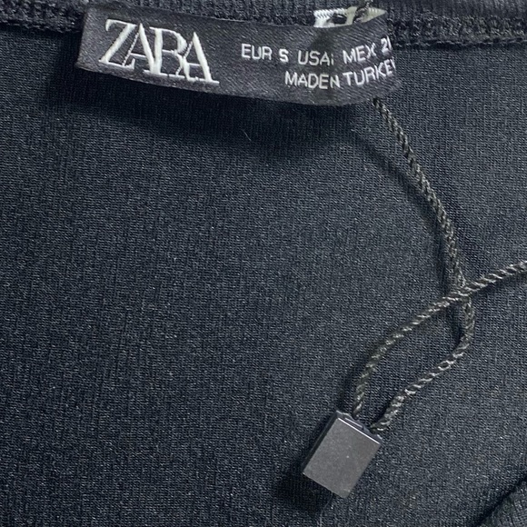 NWOT Zara Asymmetric Little Black Dress Midi Cut Out Waist Event Fav Cocktail S - Picture 10 of 11